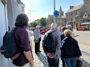 William Hyland leading the walking tour along South Street, St Andrews